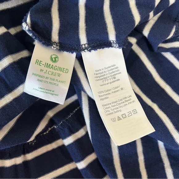 J Crew Factory Sleeveless Stripped Knit Tiered Mini Dress 100% Cotton Size 2X - Picture 9 of 12